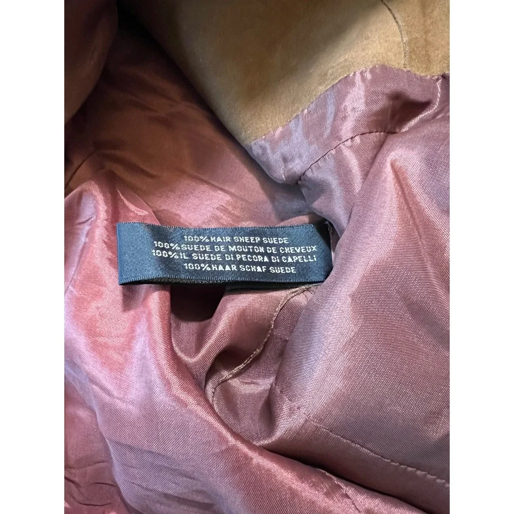 Ralph Lauren Suede Leather Blazer Jacket Women's 10 Brown Label Black Vintage - Picture 10 of 13